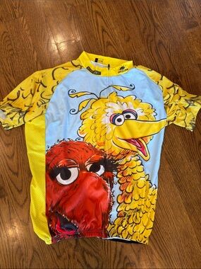 Sesame Street Big Bird & Friends Yellow Short-Sleeve Cycling Jersey
